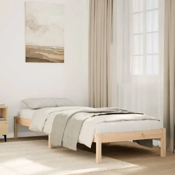 Gossi cadru de pat foarte lung fara saltea, 90x210 cm, lemn masiv pin