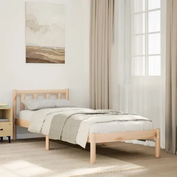 Gossi cadru de pat foarte lung fara saltea, 90x220 cm, lemn masiv pin