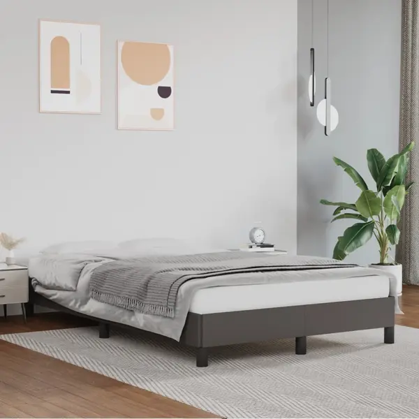 Gossi cadru de pat, gri, 120x200 cm, piele ecologica