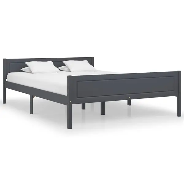 Gossi cadru de pat, gri, 140x200 cm, lemn masiv de pin