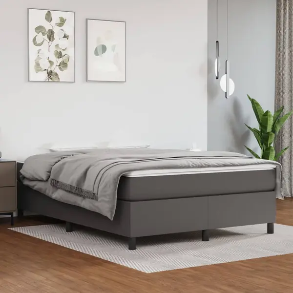 Gossi cadru de pat, gri, 140x200 cm, piele ecologica