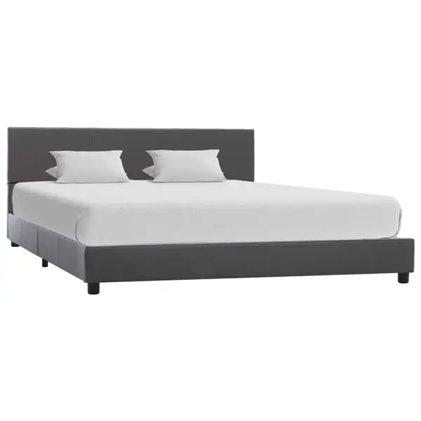 Gossi cadru de pat, gri, 140x200 cm, piele ecologica