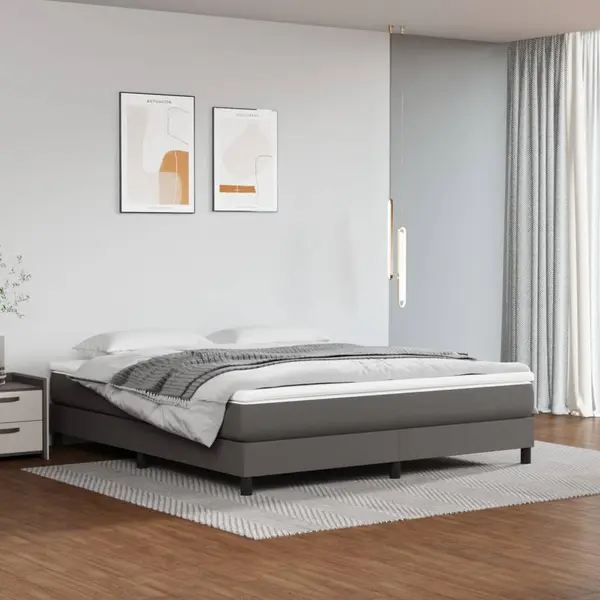 Gossi cadru de pat, gri, 160x200 cm, piele ecologica