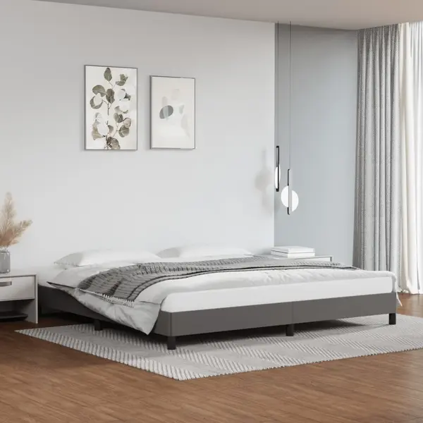 Gossi cadru de pat, gri, 200x200 cm, piele ecologica