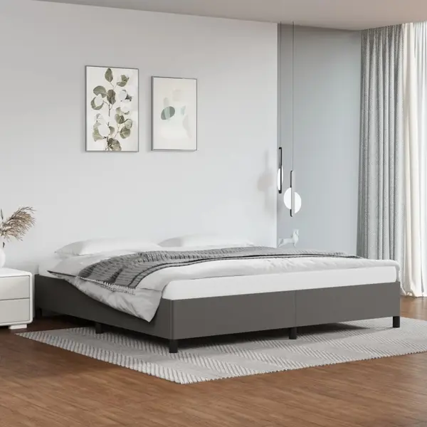 Gossi cadru de pat, gri, 200x200 cm, piele ecologica