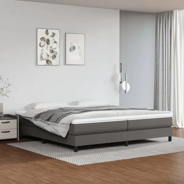 Gossi cadru de pat, gri, 200x200 cm, piele ecologica