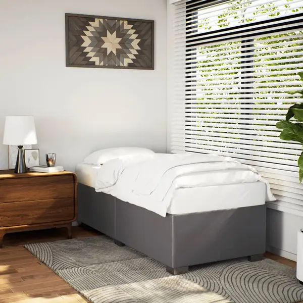 Gossi cadru de pat, gri, 80x200 cm, piele ecologica