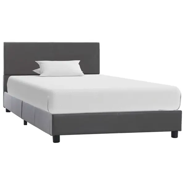 Gossi cadru de pat, gri, 90x200 cm, piele ecologica