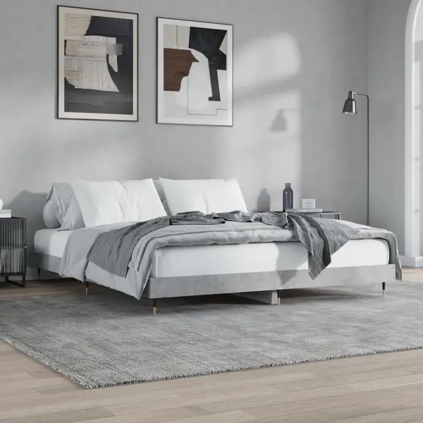 Gossi cadru de pat, gri beton, 120x200 cm, lemn prelucrat