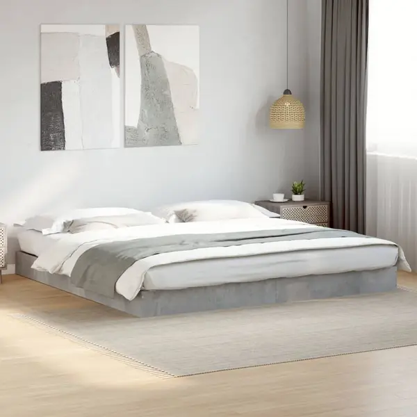 Gossi cadru de pat, gri beton, 180x200 cm, lemn prelucrat