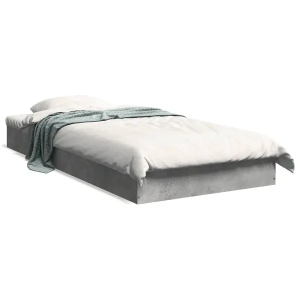 Gossi cadru de pat, gri beton, 75x190 cm, lemn prelucrat