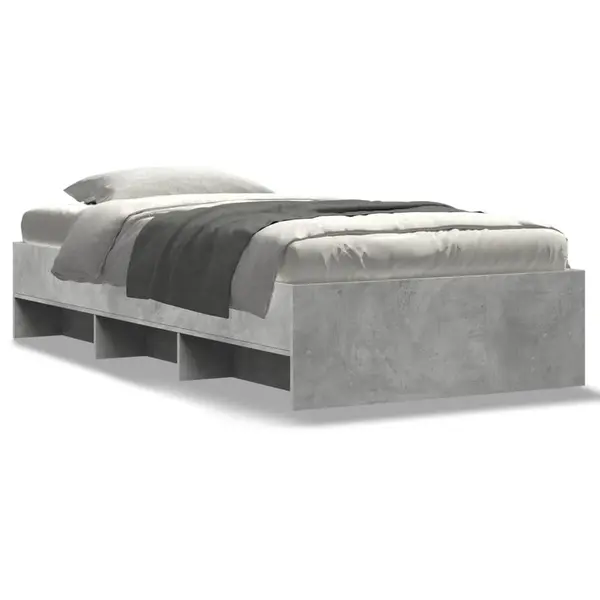 Gossi cadru de pat, gri beton, 90x190 cm, lemn prelucrat