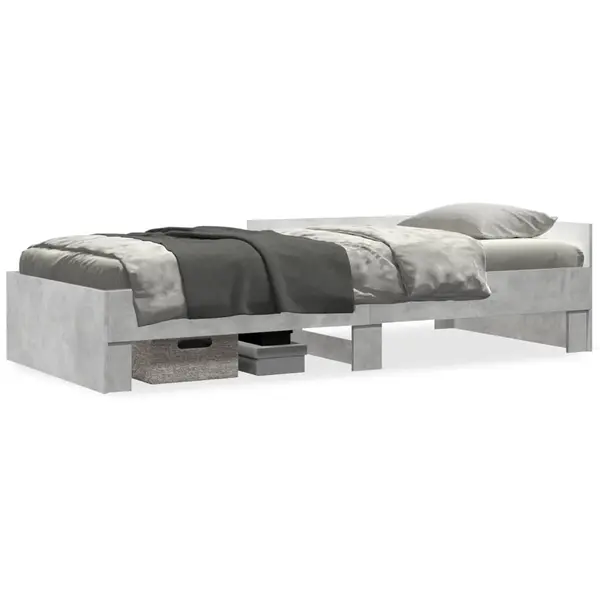 Gossi cadru de pat, gri beton, 90x190 cm, lemn prelucrat