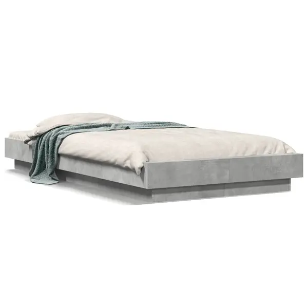 Gossi cadru de pat, gri beton, 90x190 cm, lemn prelucrat
