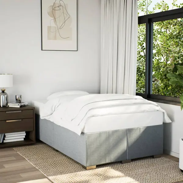 Gossi cadru de pat, gri deschis, 120x190 cm, material textil
