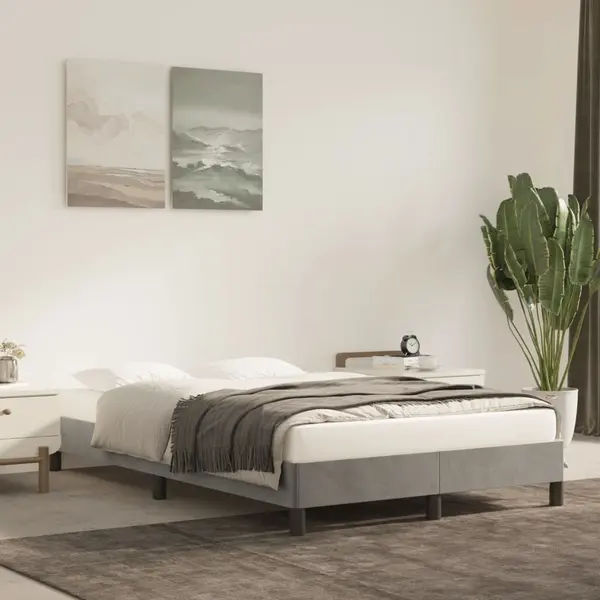 Gossi cadru de pat, gri deschis, 120x200 cm, catifea