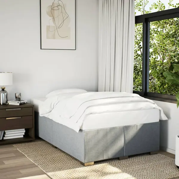 Gossi cadru de pat, gri deschis, 120x200 cm, material textil