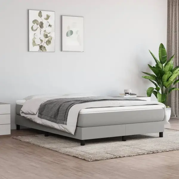 Gossi cadru de pat, gri deschis, 140x190 cm, material textil
