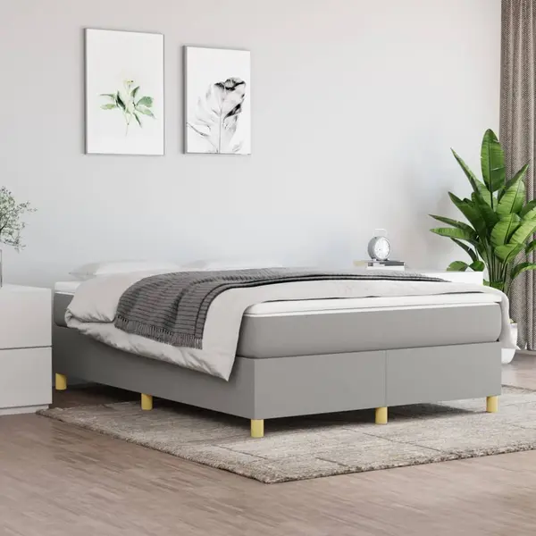 Gossi cadru de pat, gri deschis, 140x200 cm, material textil