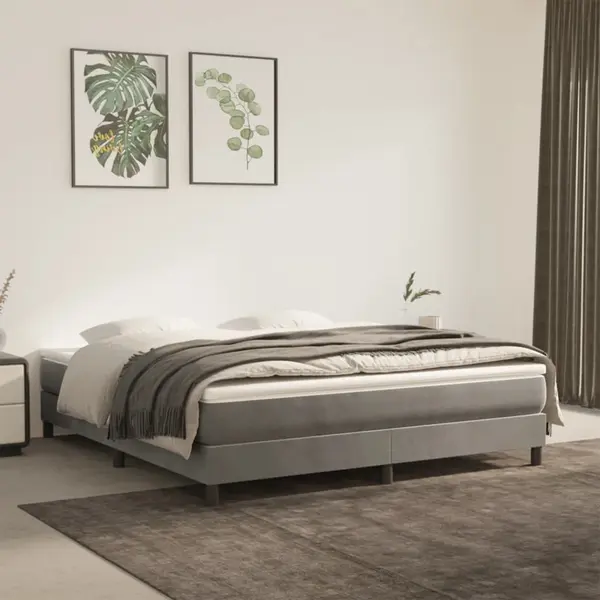 Gossi cadru de pat, gri deschis, 180x200 cm, catifea
