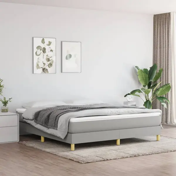 Gossi cadru de pat, gri deschis, 180x200 cm, material textil