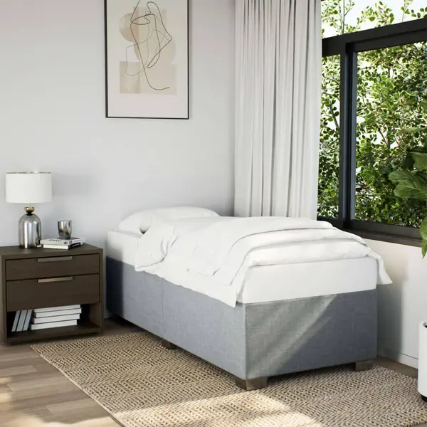Gossi cadru de pat, gri deschis, 80x200 cm, textil