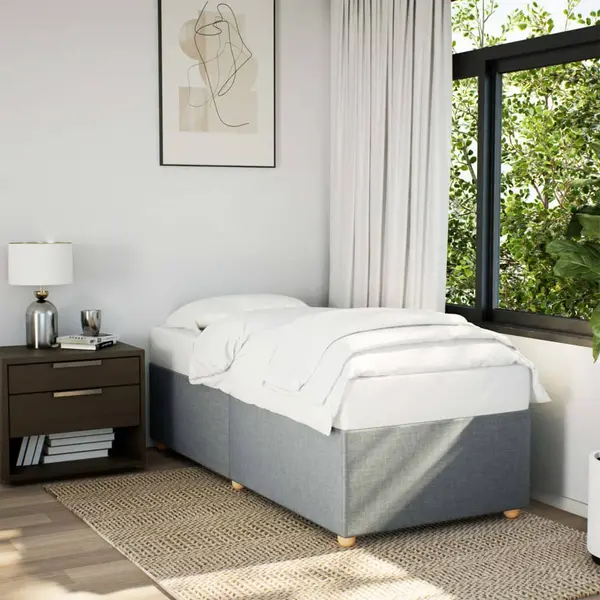 Gossi cadru de pat, gri deschis, 90x200 cm, material textil