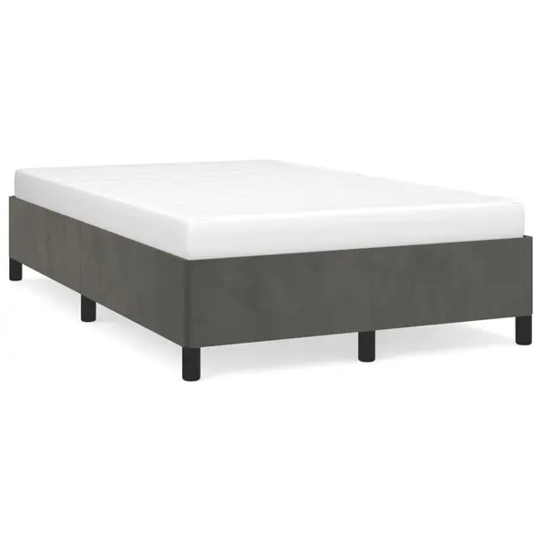 Gossi cadru de pat, gri inchis, 120x190 cm, catifea