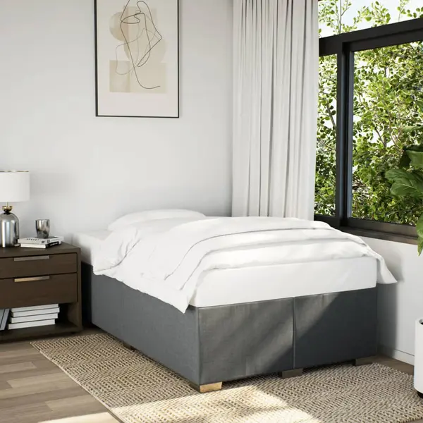 Gossi cadru de pat, gri inchis, 120x190 cm, material textil