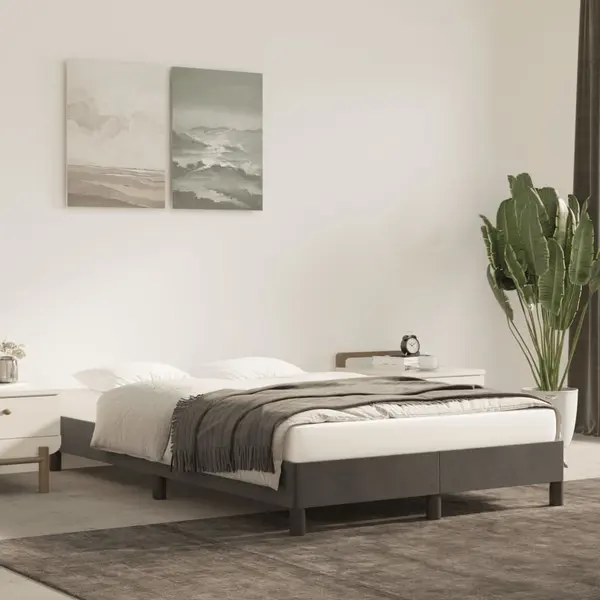 Gossi cadru de pat, gri inchis, 120x200 cm, catifea