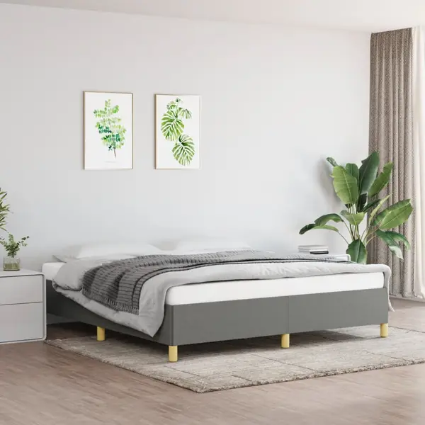 Gossi cadru de pat, gri inchis, 160 x 200 cm, material textil