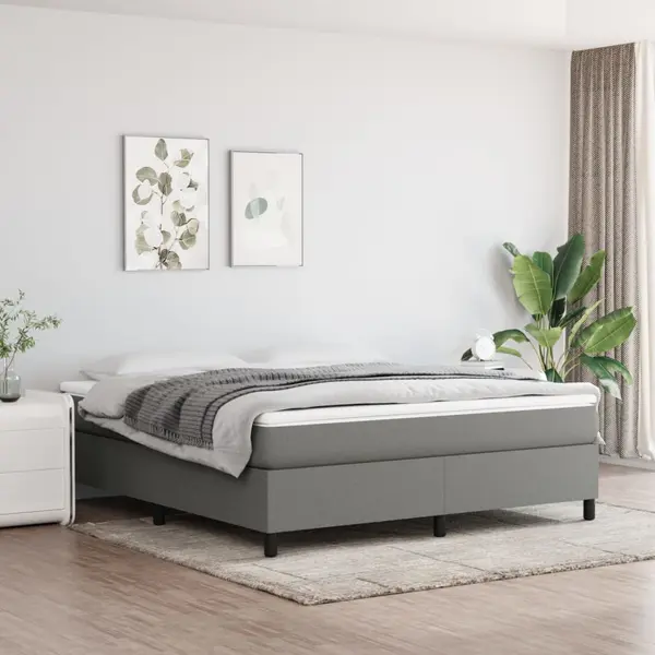 Gossi cadru de pat, gri inchis, 160 x 200 cm, material textil