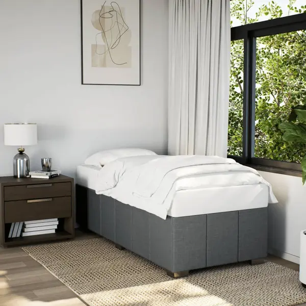 Gossi cadru de pat, gri inchis, 80x200 cm, textil