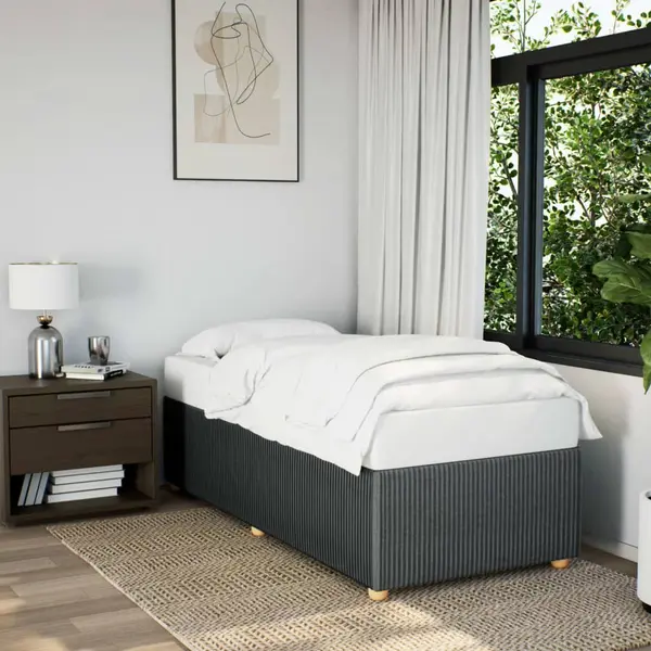 Gossi cadru de pat, gri inchis, 80x200 cm, textil