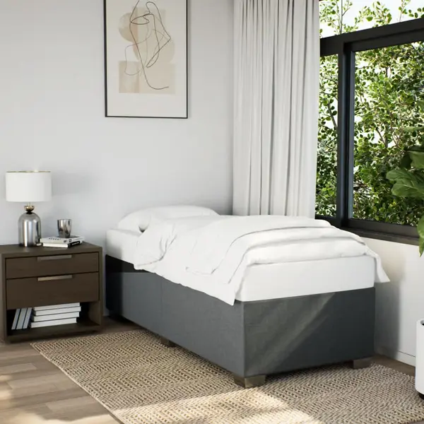 Gossi cadru de pat, gri inchis, 90 x 200 cm, material textil