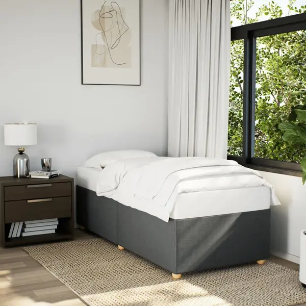 Gossi cadru de pat, gri inchis, 90 x 200 cm, material textil