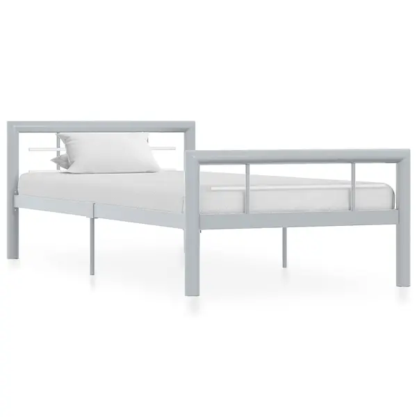 Gossi cadru de pat, gri si alb, 90 x 200 cm, metal