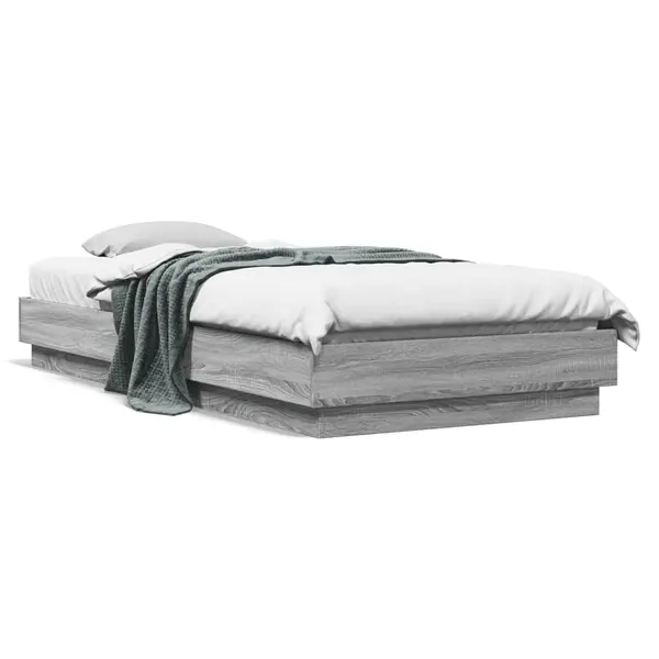 Gossi cadru de pat, gri sonoma, 100x200 cm, lemn prelucrat