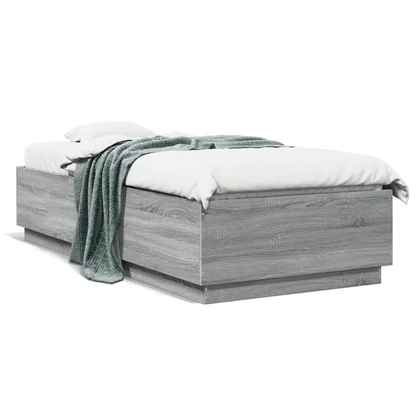 Gossi cadru de pat, gri sonoma, 100x200 cm, lemn prelucrat