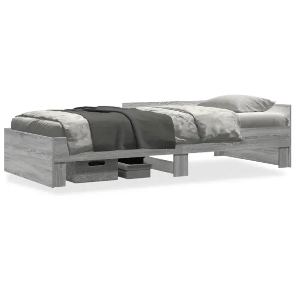 Gossi cadru de pat, gri sonoma, 100x200 cm, lemn prelucrat