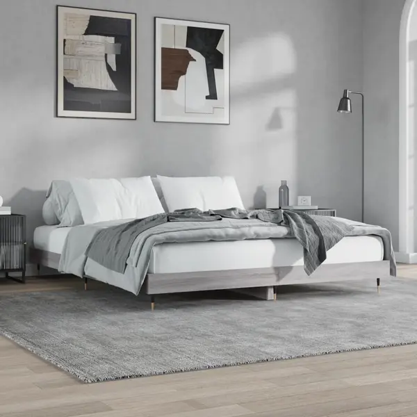 Gossi cadru de pat, gri sonoma, 120x200 cm, lemn prelucrat