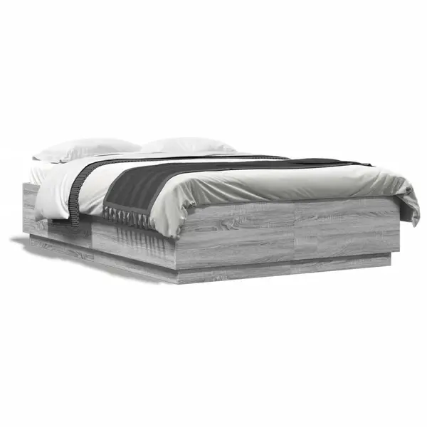 Gossi cadru de pat, gri sonoma, 140x200 cm, lemn prelucrat