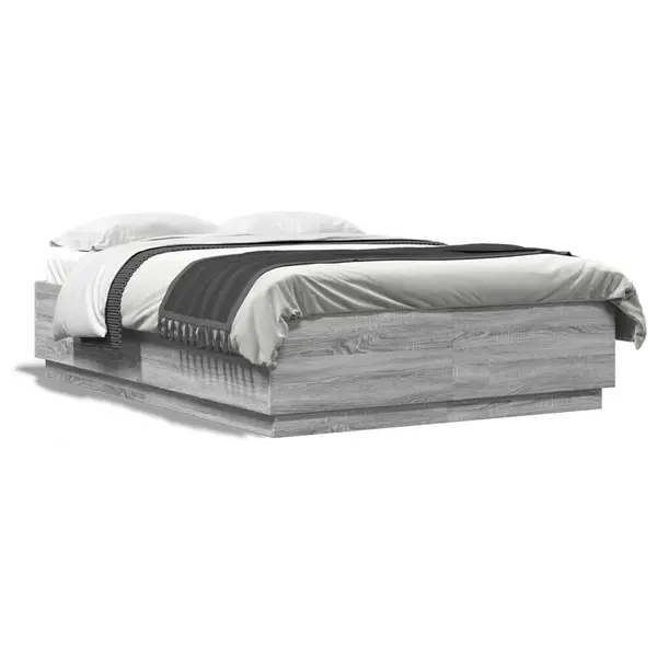 Gossi cadru de pat, gri sonoma, 150x200 cm, lemn prelucrat