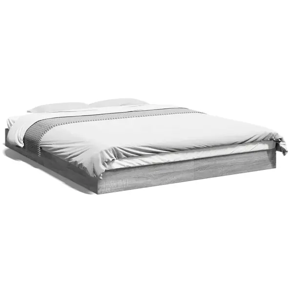 Gossi cadru de pat, gri sonoma, 160x200 cm, lemn prelucrat