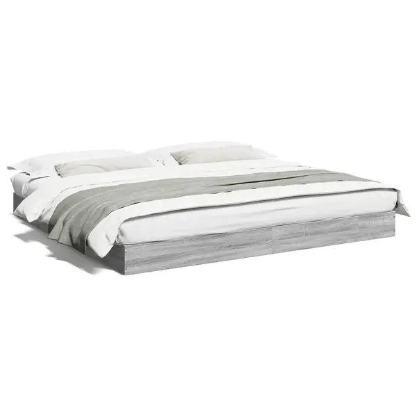 Gossi cadru de pat, gri sonoma, 180x200 cm, lemn prelucrat