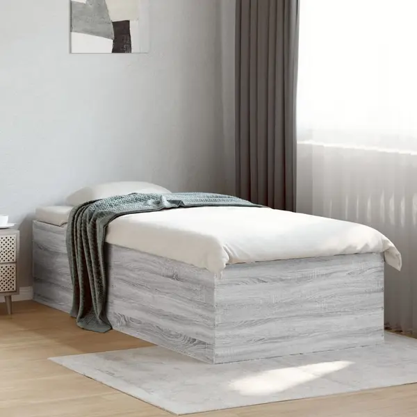 Gossi cadru de pat, gri sonoma, 75x190 cm, lemn prelucrat