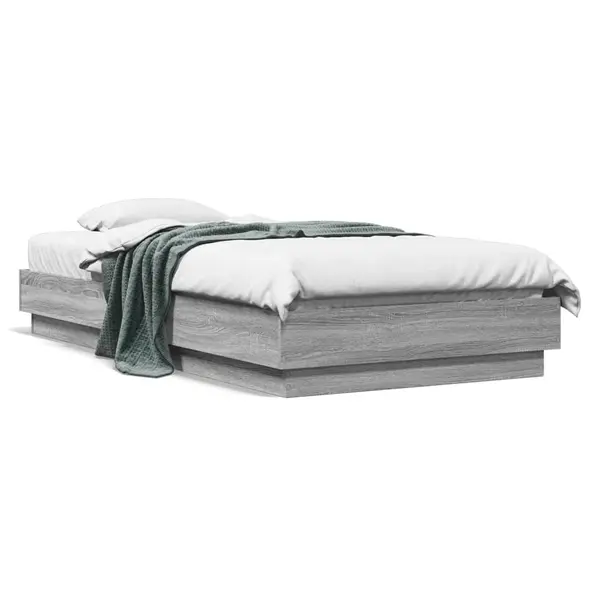 Gossi cadru de pat, gri sonoma, 75x190 cm, lemn prelucrat