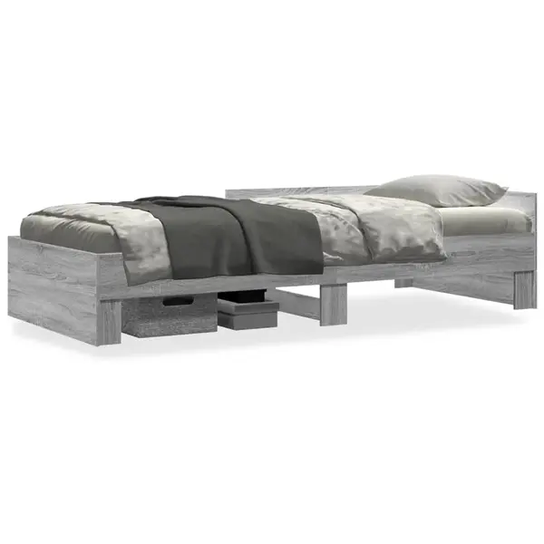 Gossi cadru de pat, gri sonoma, 75x190 cm, lemn prelucrat