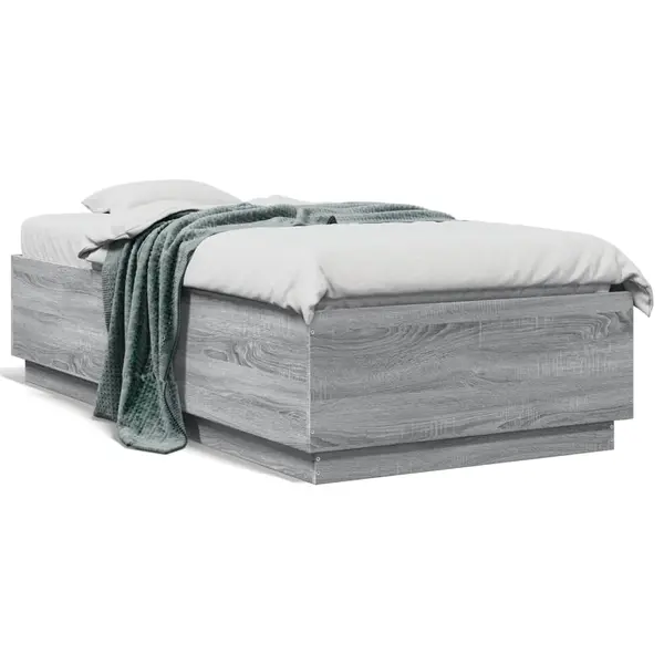 Gossi cadru de pat, gri sonoma, 90x190 cm, lemn prelucrat