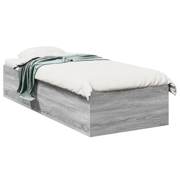 Gossi cadru de pat, gri sonoma, 90x200 cm, lemn prelucrat